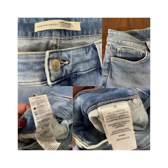 Size 12 Women's Denver Hayes Mid Rise Straight Leg Curvy Fit Crop Jeans👖💙 - Picture 3 of 4